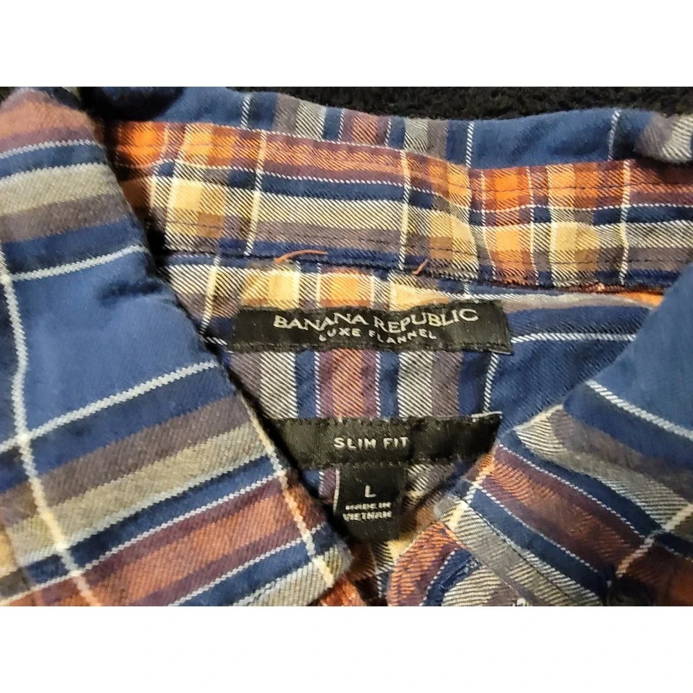 Banana Republic Men's Button Down Luxe Flannel Slim Fit Size L